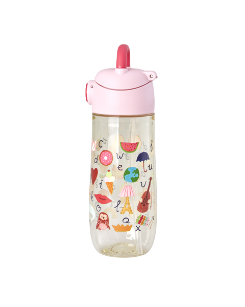 Trinkflasche ABC Print/ Pink 550 ml
