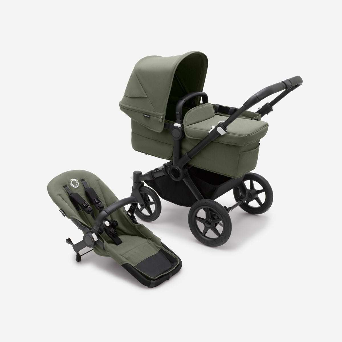 Bugaboo Donkey 5 Mono komplett Schwarz/Waldgrün