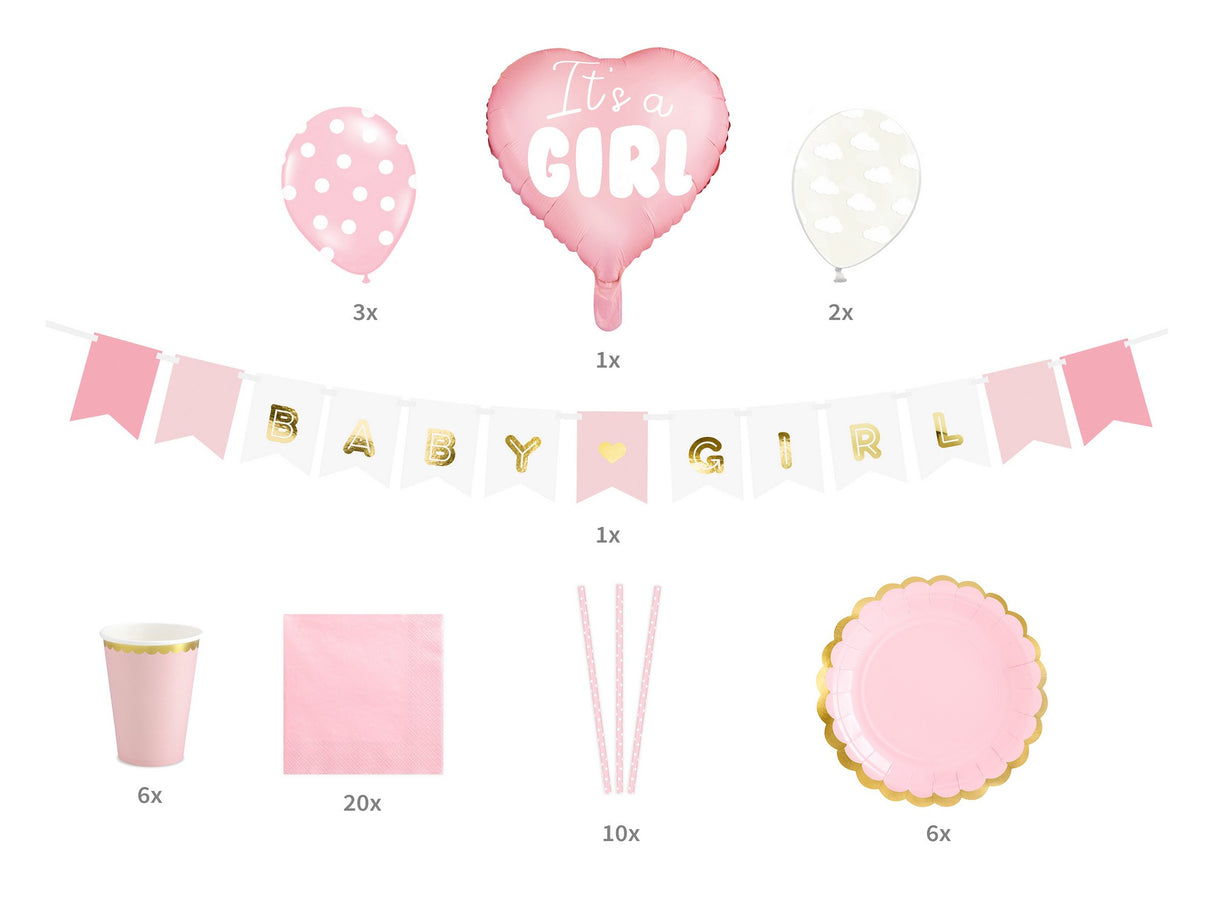 Baby Party Dekorations Set - It's a girl