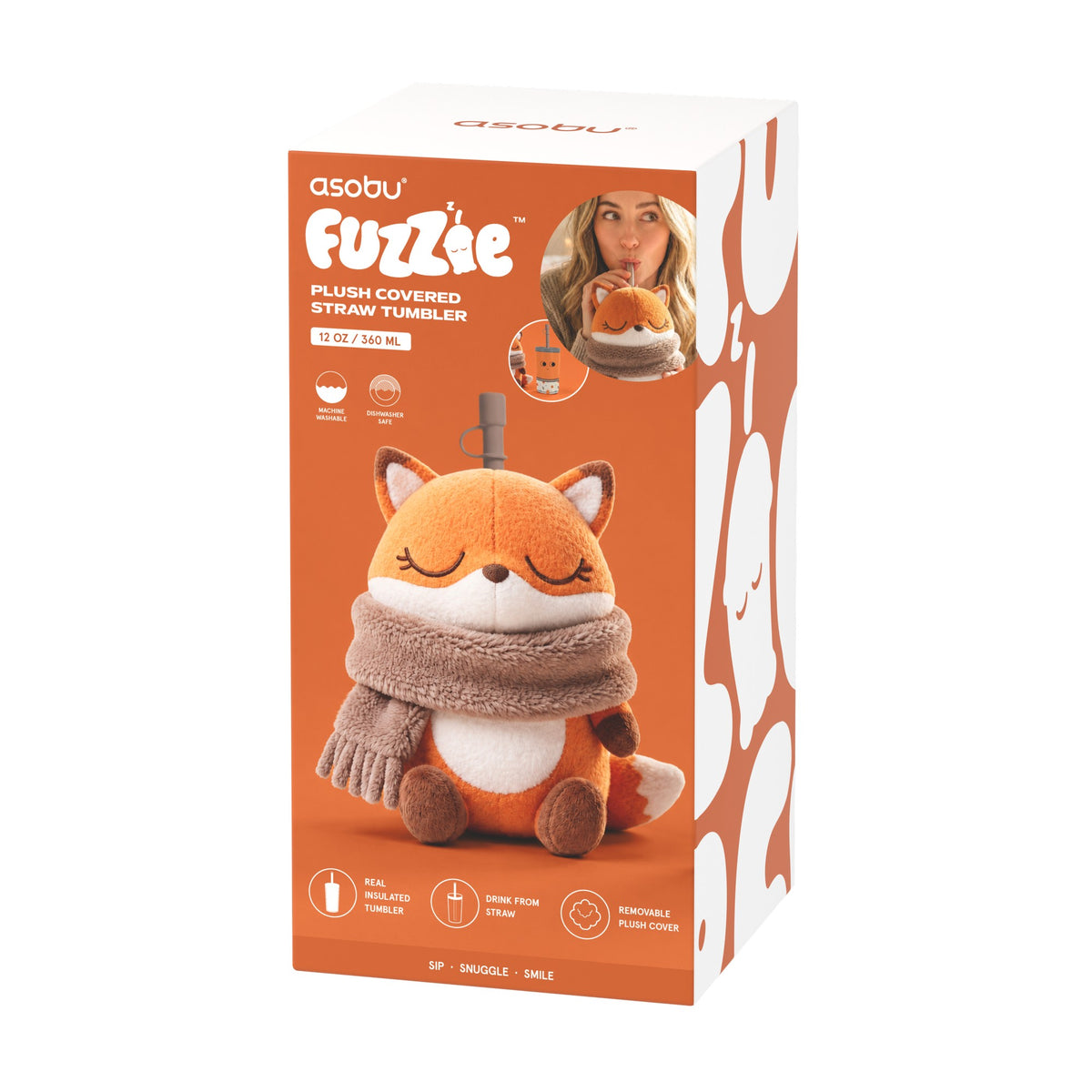 Trinkbecher mit Plüschbezug - Fuzzie Fuchs