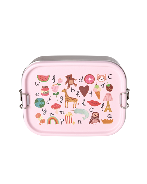 Lunchbox/ ABC Print pink 800 ml