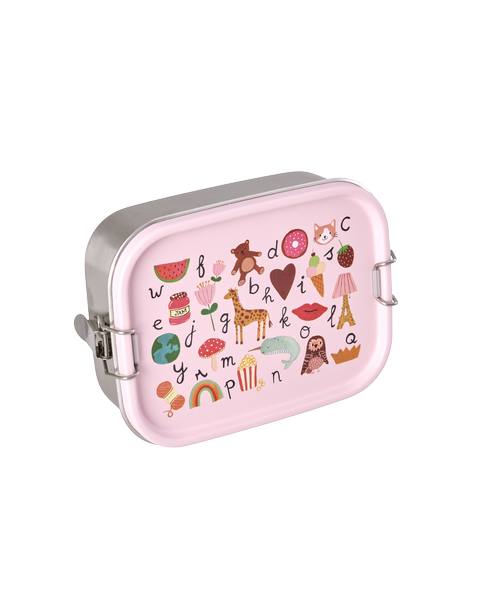 Lunchbox/ ABC Print pink 800 ml