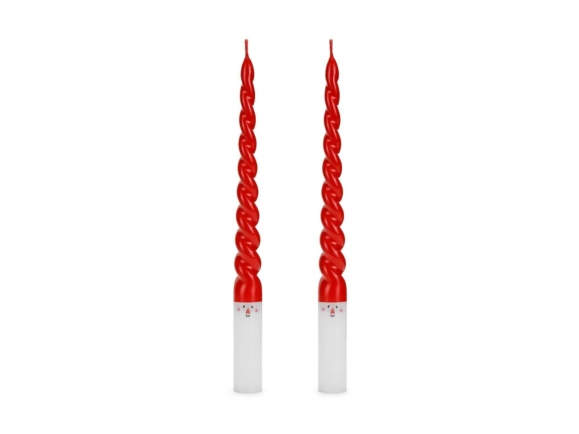 Weihnachtsmann Stabkerzen 25 cm Partydeco festliche Deko 2 Stück