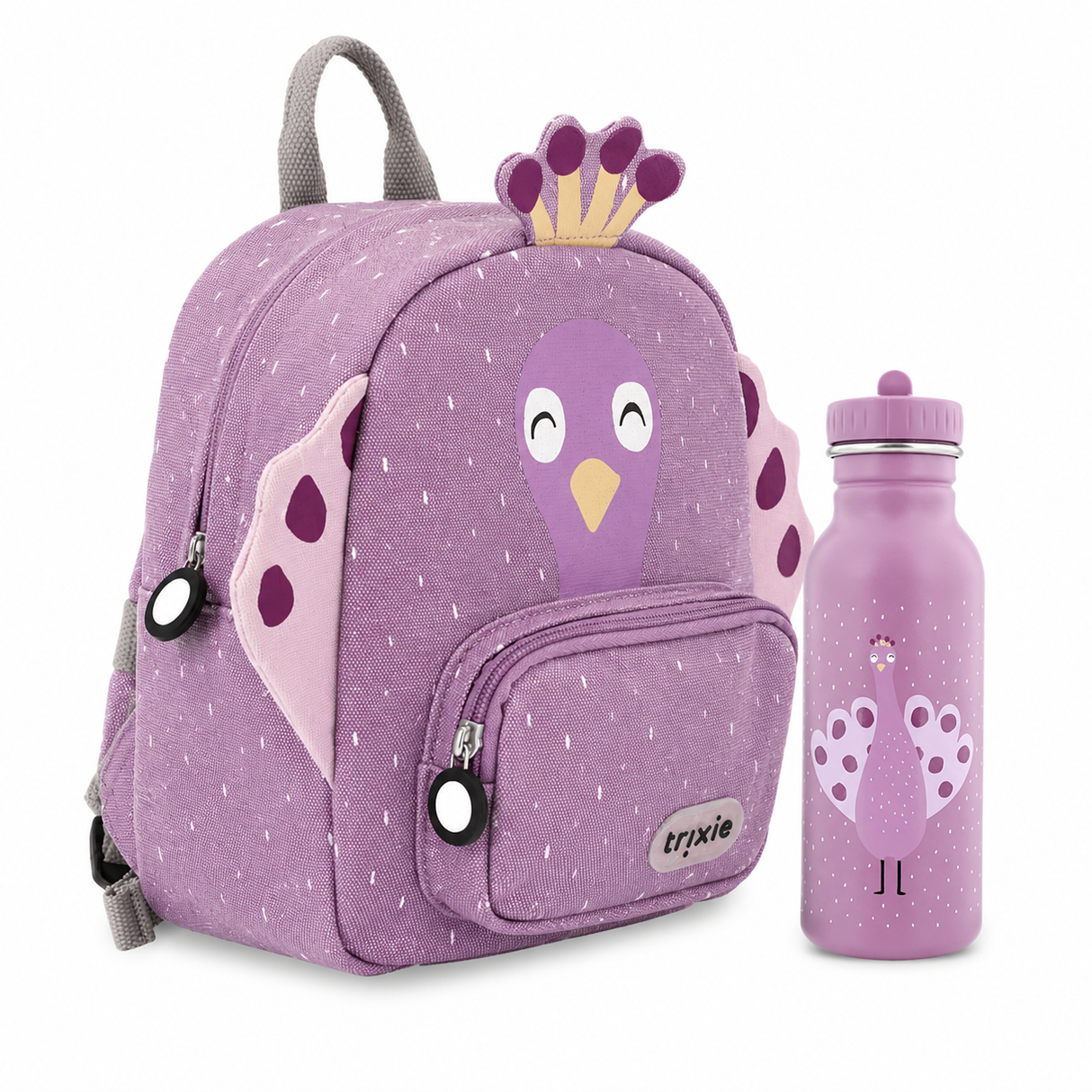 Schulset - Rucksack & Trinkflasche - Mrs. Peacock