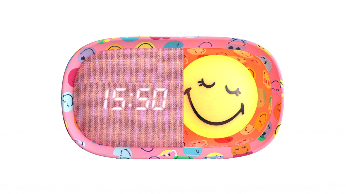 Dreamy Clock Smiley - Wecker und Nachtlicht  Rosa