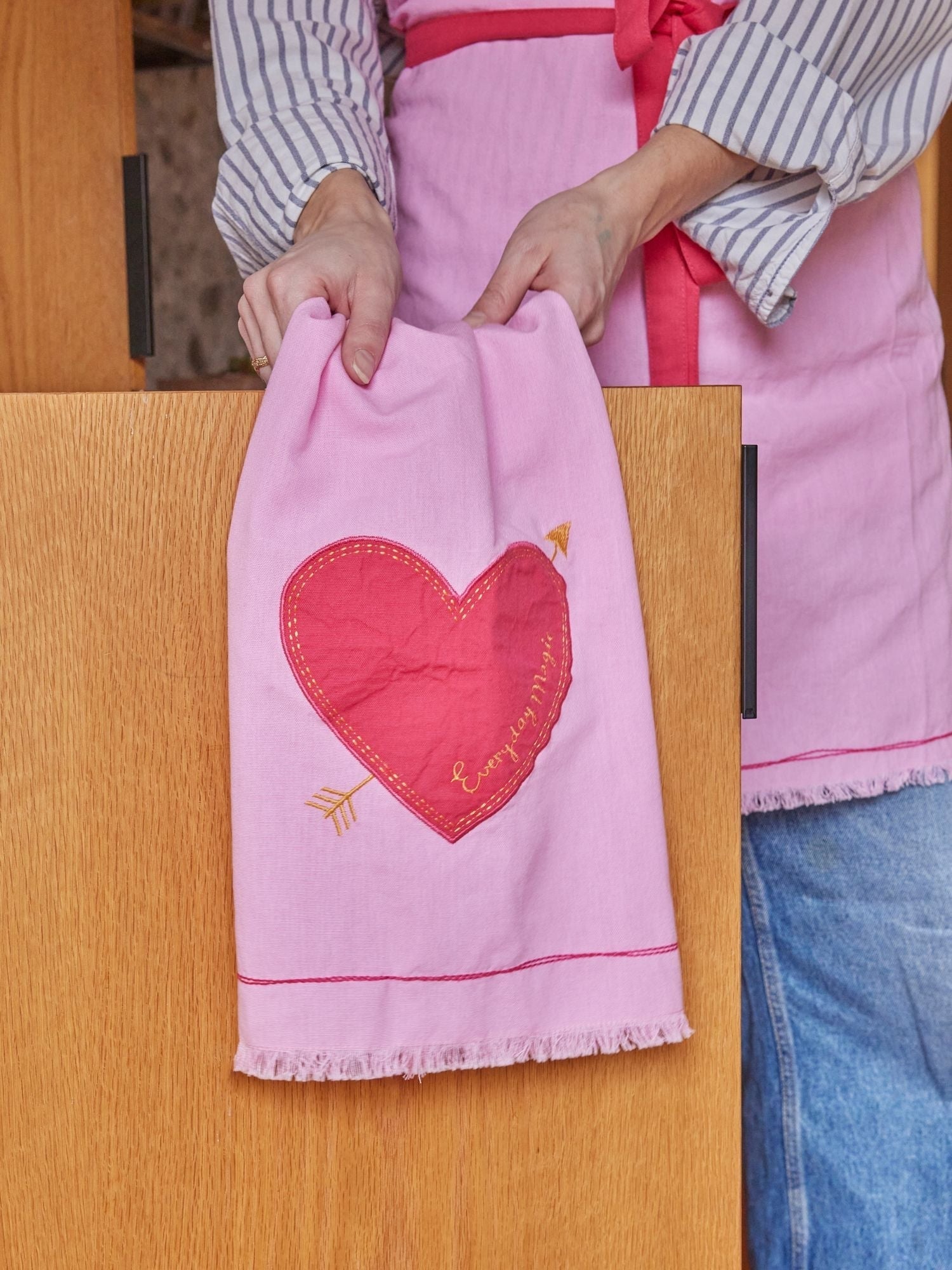 Geschirrtuch Herz - Pink