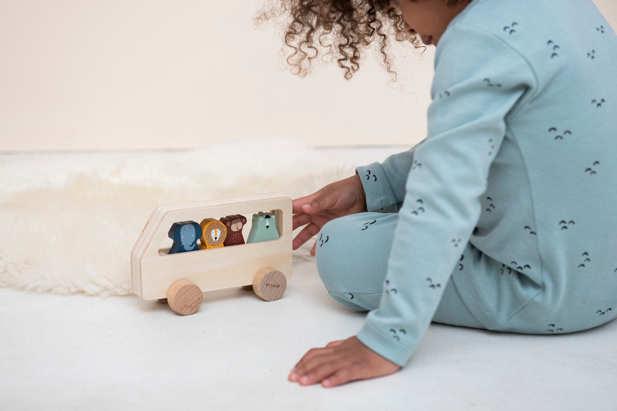 Holz Bus TiereTrixie BabyHolz Bus Tierekorbmayer. ganz besonders. für kinder.