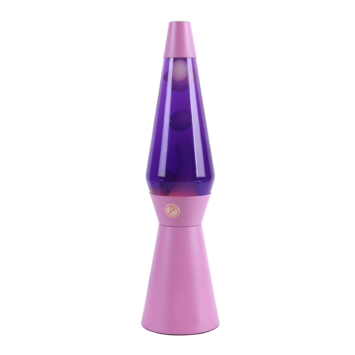 Lavalampe mit violettem Sockel