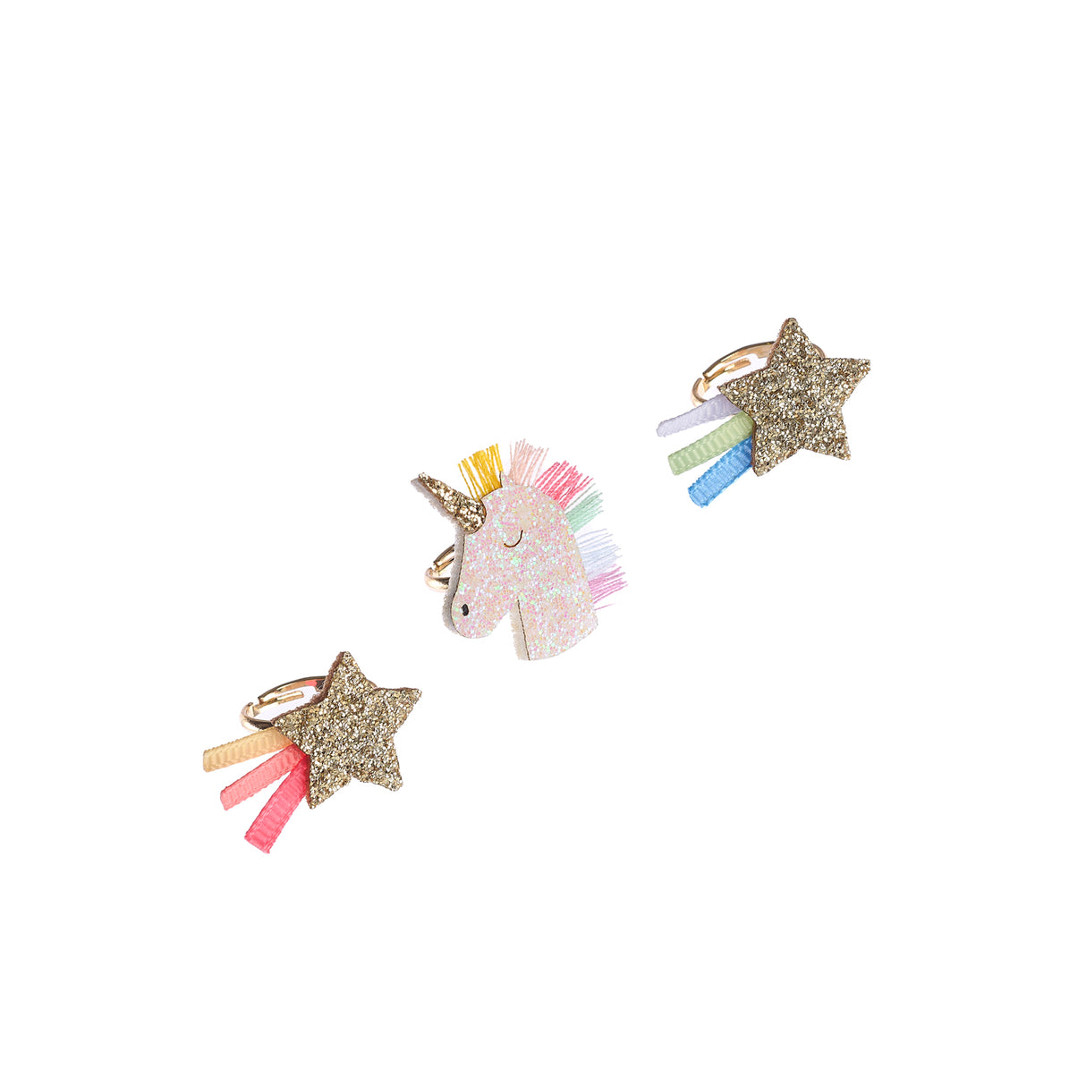 Rainbow Unicorn Ring Set
