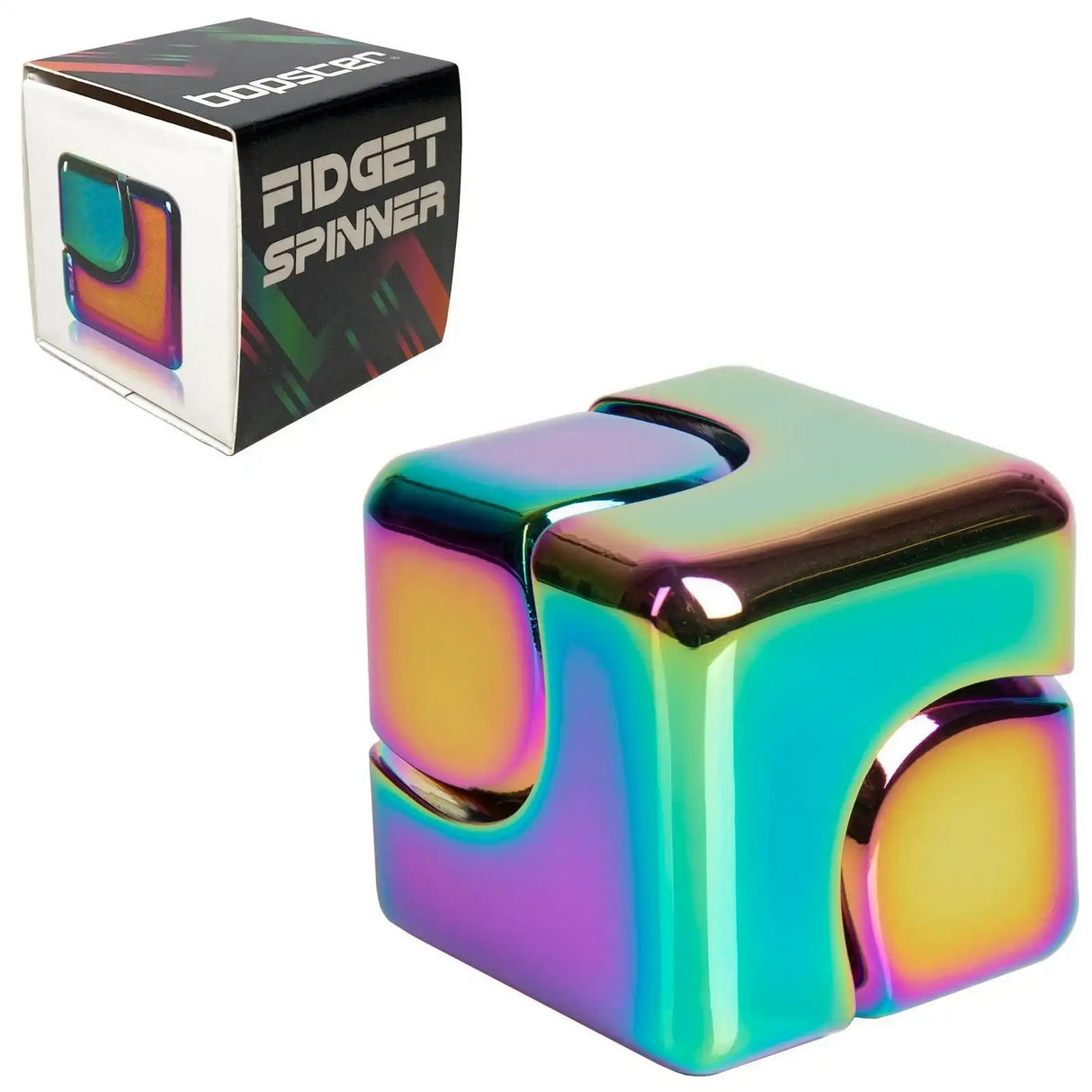 Fidget Spinner Cube - Multicoloured Metallic