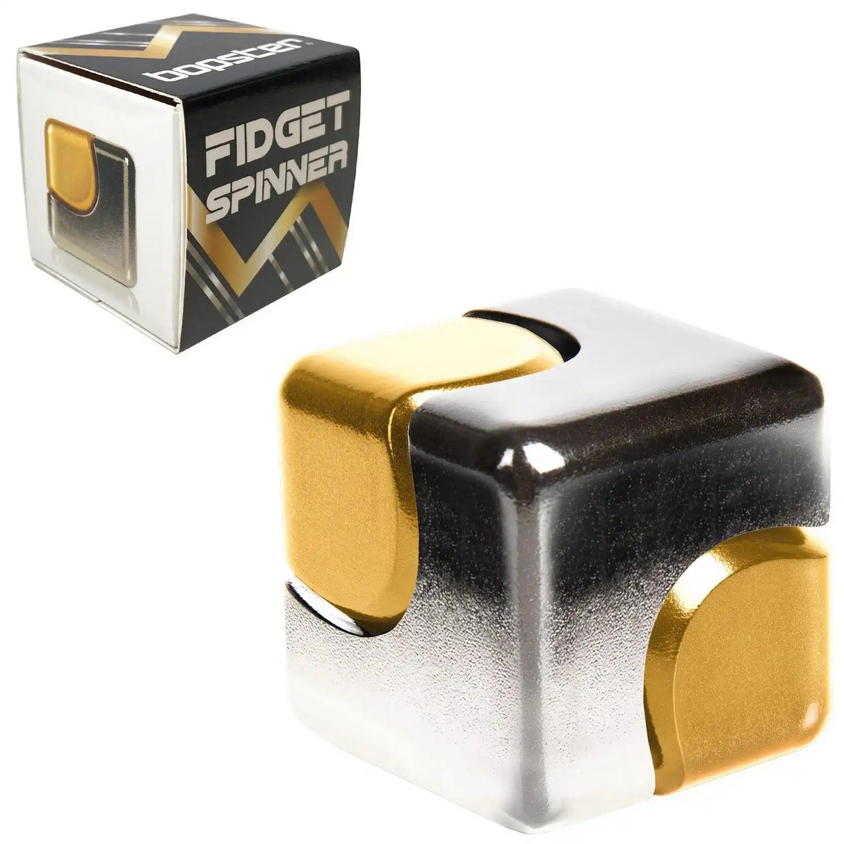 Fidget Spinner Cube - Silver & Gold