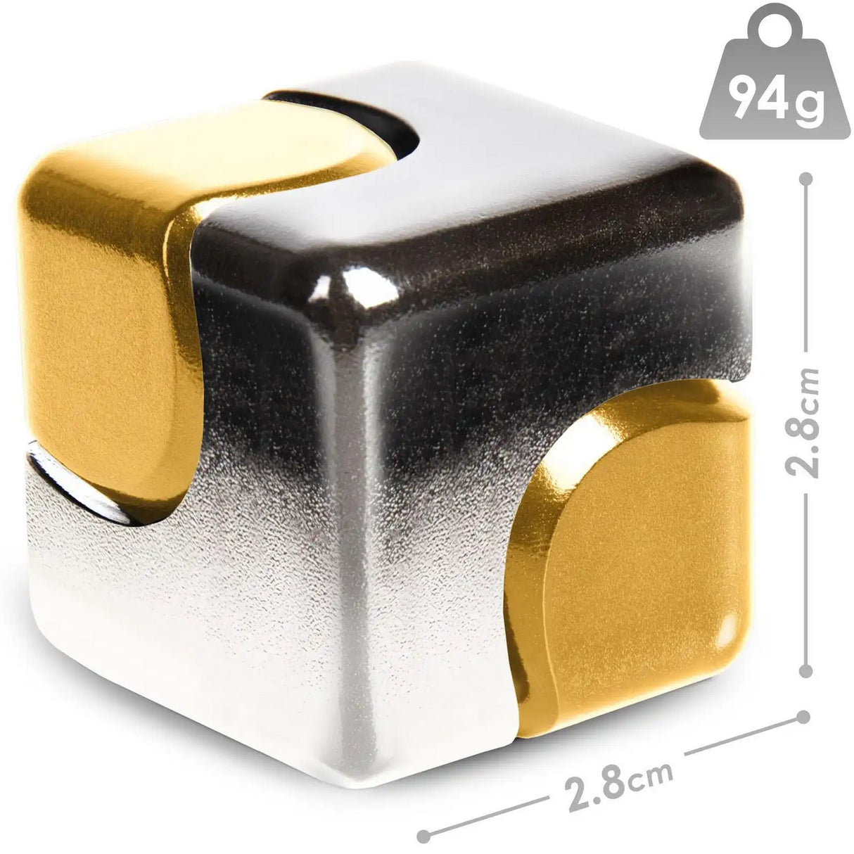 Fidget Spinner Cube - Silver & Gold