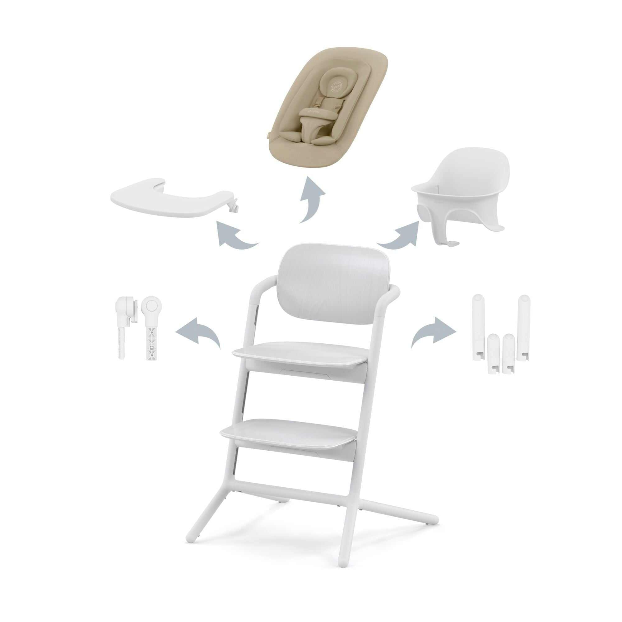 LEMO Hochstuhl 4-in-1-Set  All White