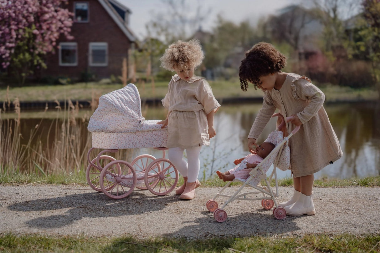 Puppenbuggy aus Metall/ Soft Flowers