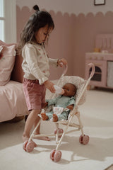 Puppenbuggy aus Metall/ Soft Flowers