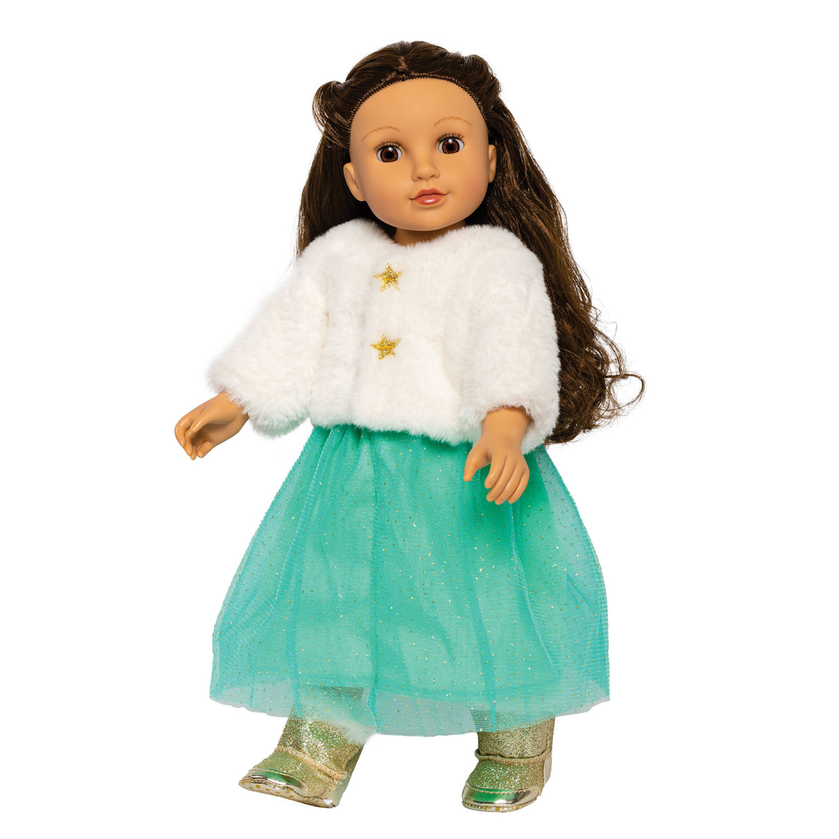 Puppen Plüschjacke "Yuki" mit Tüllrock 35-45 cm