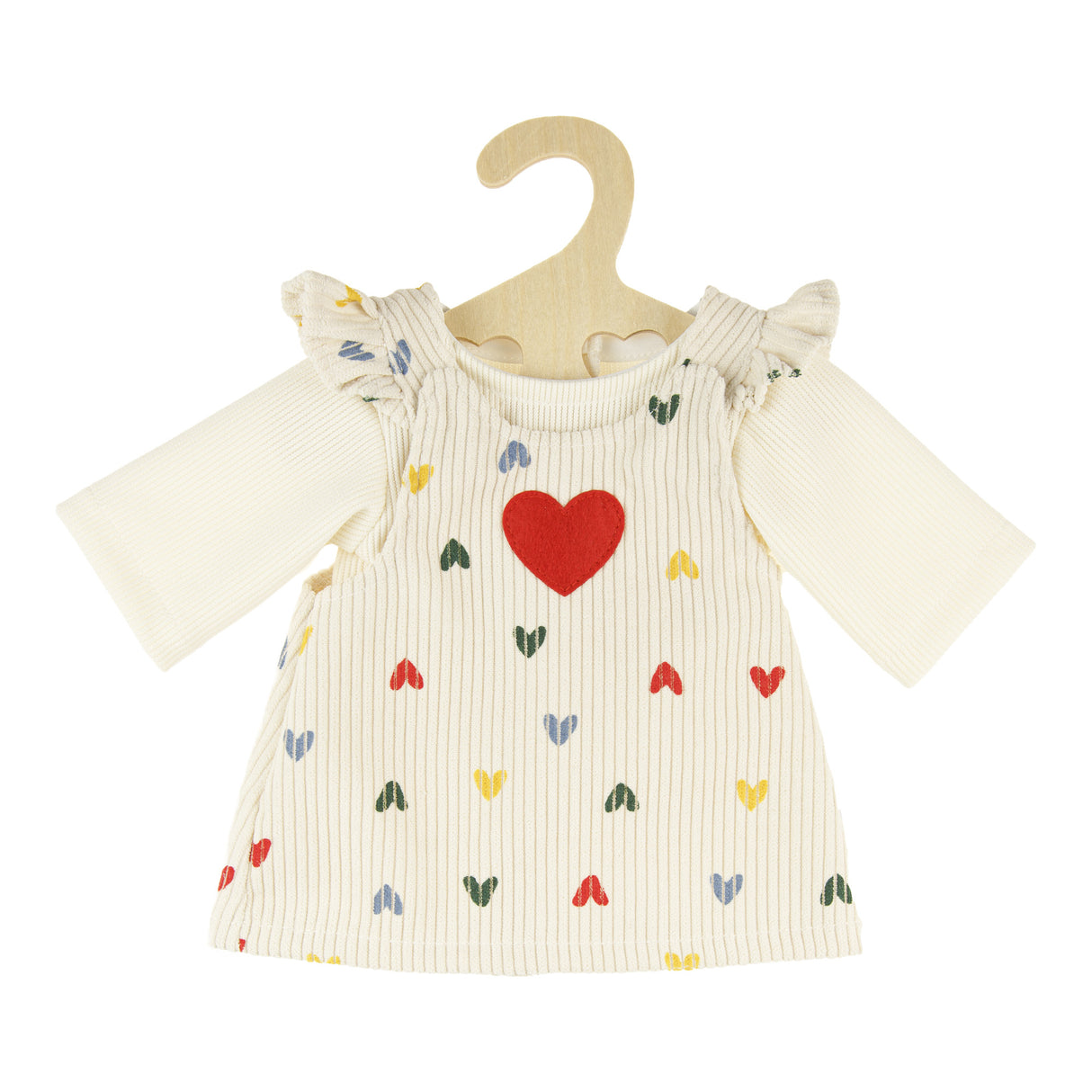 Puppen-Kordkleid Herz-Konfetti mit T-Shirt 35-45