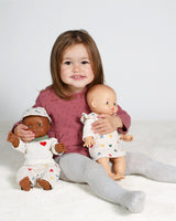 Puppen-Kordkleid Herz-Konfetti mit T-Shirt 28-35cm