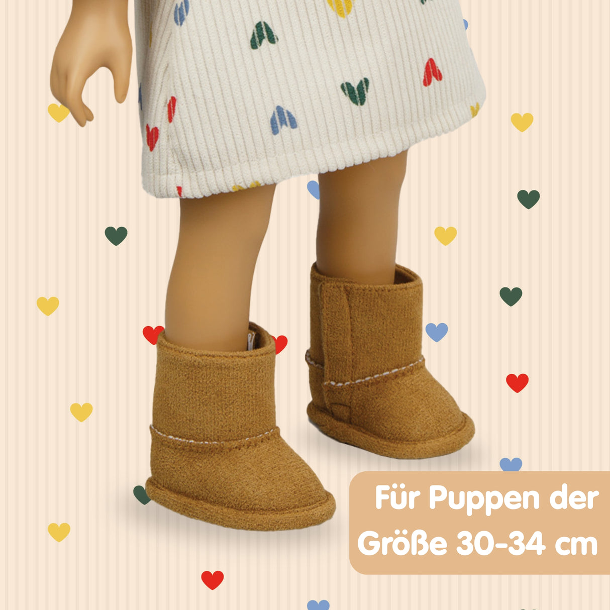 Puppen-Stiefel in Wildleder-Optik 30-34