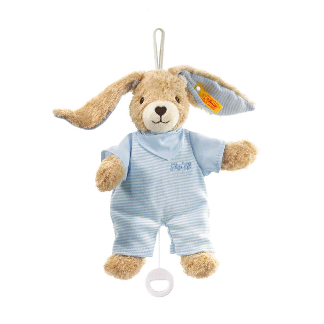 Hoppel Hase Spieluhr 20 cm blau - korbmayer. ganz besonders. für kinder.