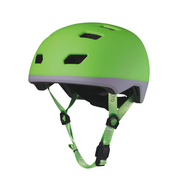 fahrradhelm micro Helm Neon Grün - Sicherer Kinderhelm mit LED & Belüftung