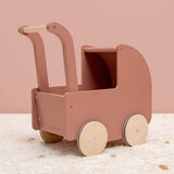 Puppenwagen Holz rosa