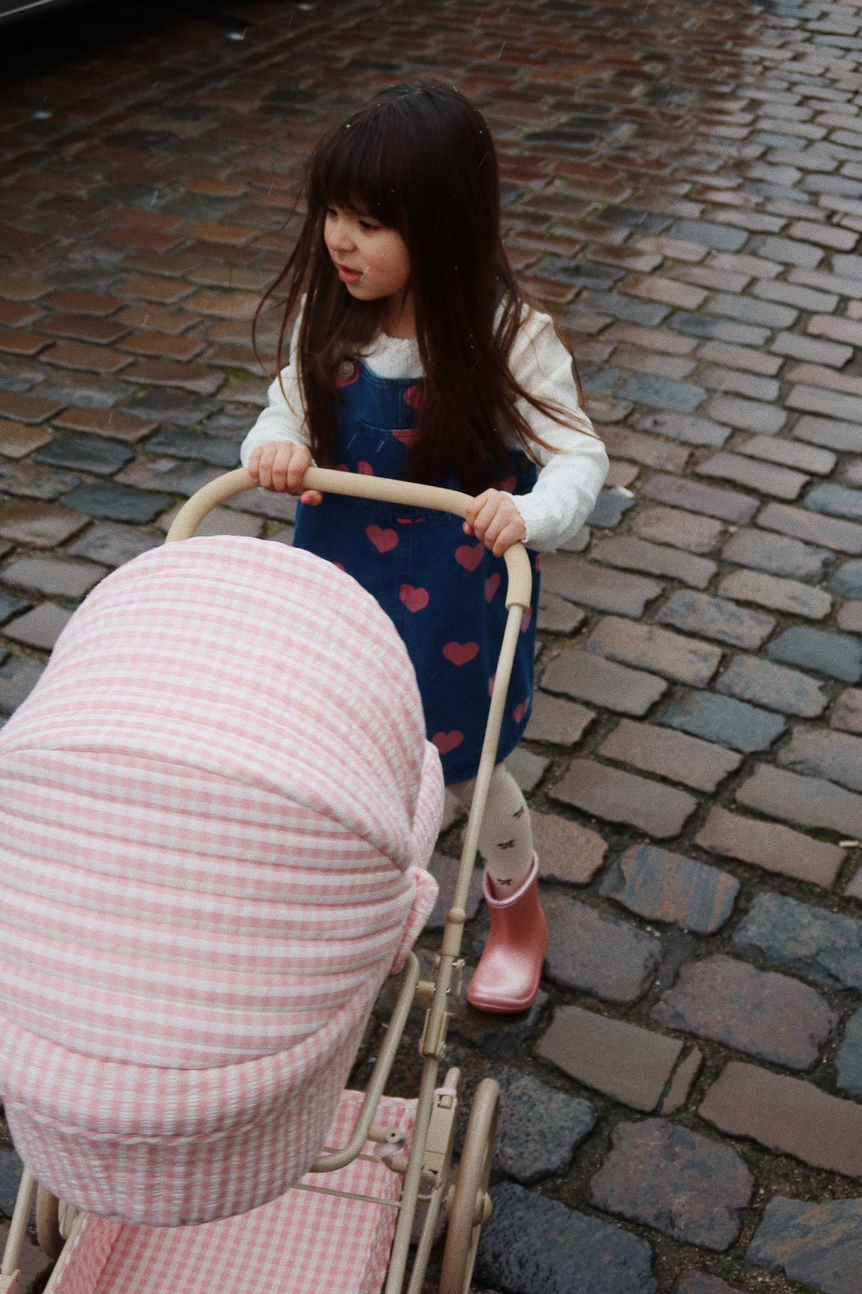 Puppenwagen/ Powder Pink Check