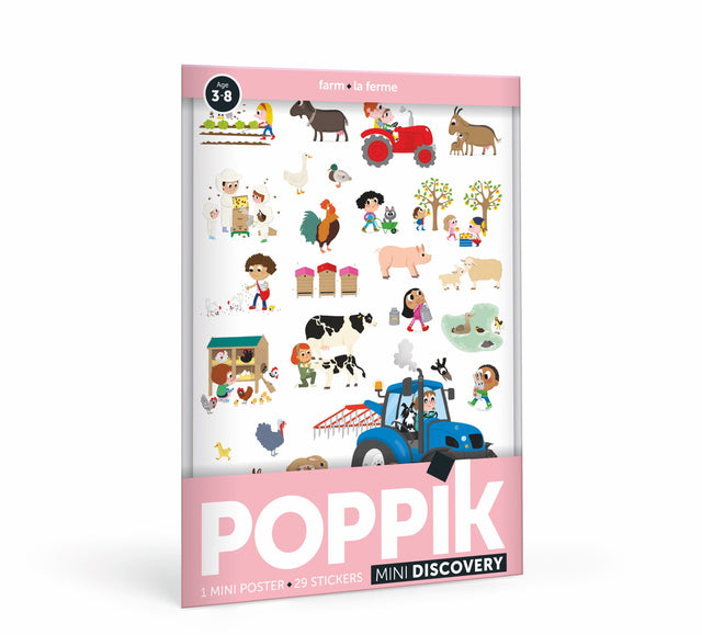 Poppik Stickerposter - Mini Discovery Bauernhof - korbmayer. ganz besonders. für kinder.