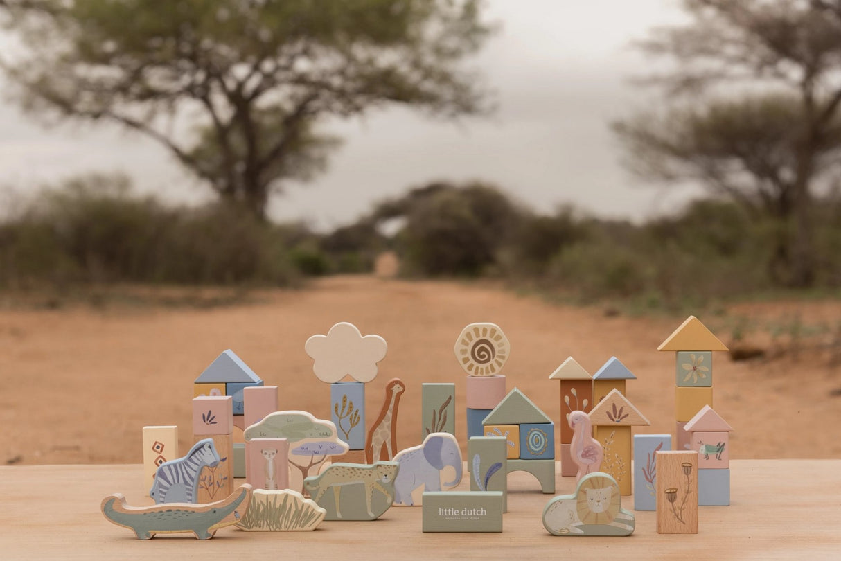 Holzbausteine - Safari Friends